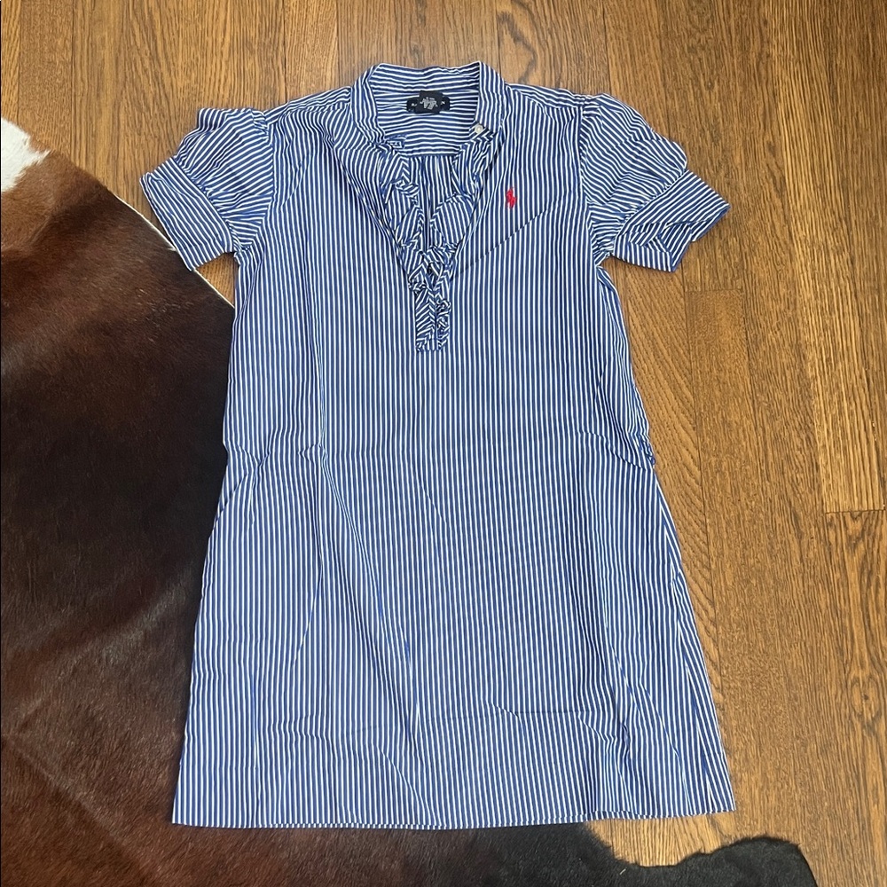 Ralph Lauren Navy & White Striped Polo Tunic with Red Pony